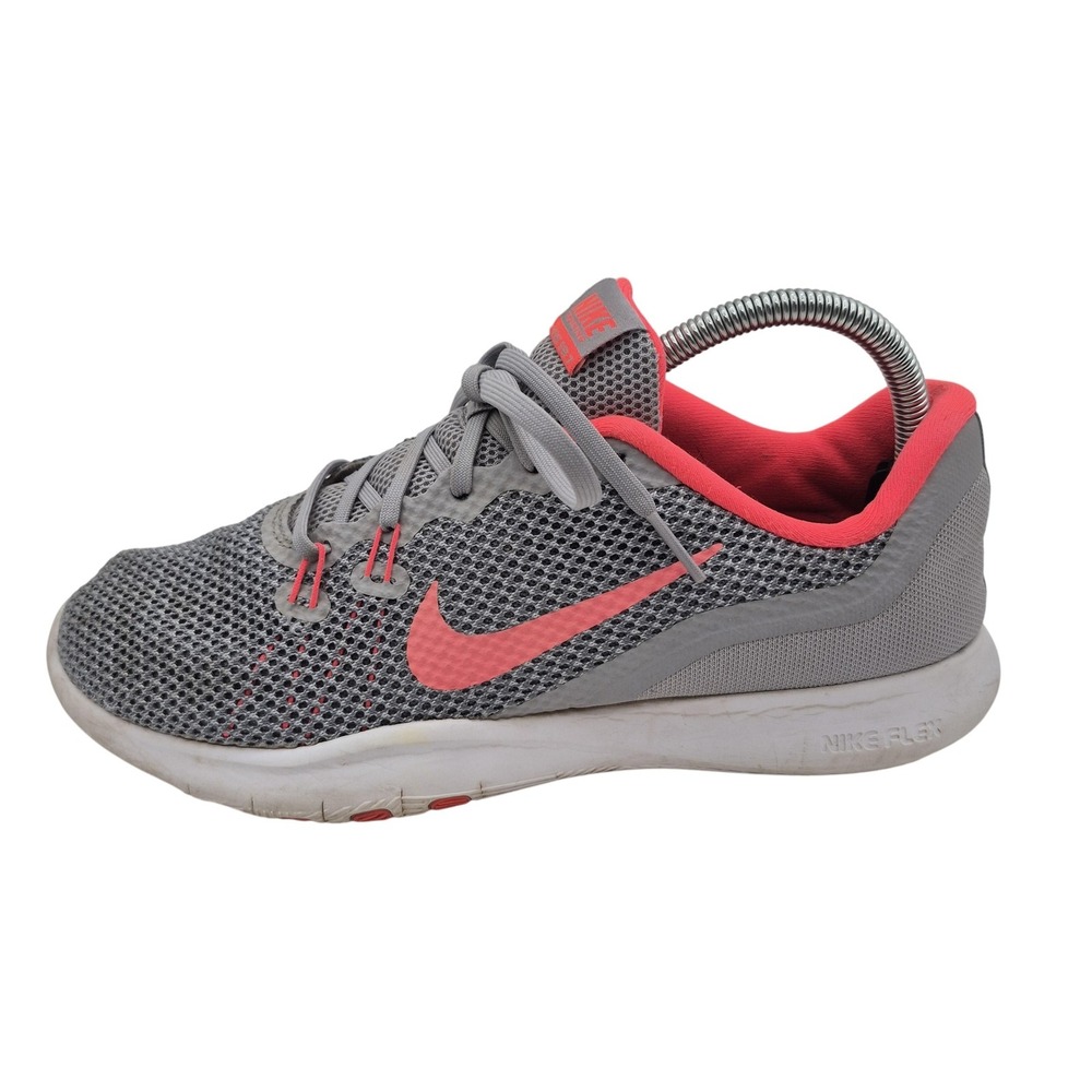 Nike Flex TR 7‎ Shoes Womens Size 9.5 Gray Pink Training Mesh Gym 898479-006